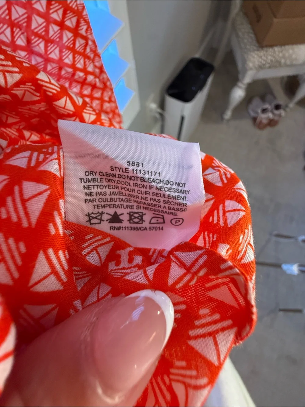 Tory Burch Coral Geometric Embroidered Tunic